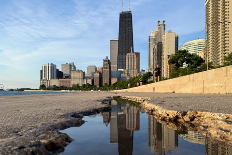 Am Lake Michigan bereitet sich die Nationalmannschaf nach der Ankunft in Amerika weiter auf die WM vor. Foto: Christian Charisiu