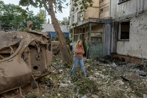 Schäden nach russischen Angriffen auf Kiew