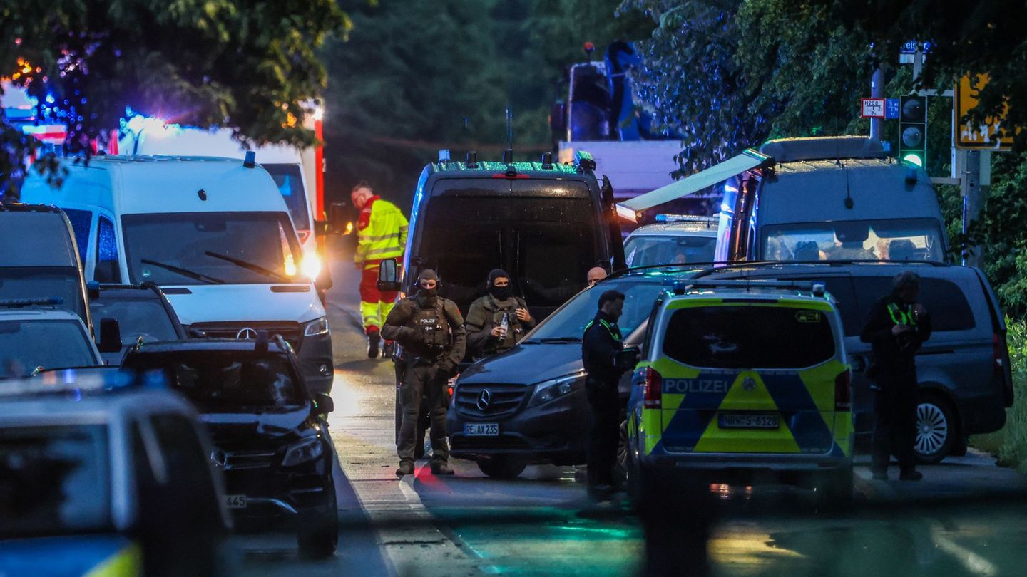 Auch ein Spezialeinsatzkommando (SEK) rückte an. Foto: Christoph Reichwein/dpa