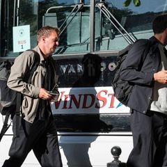 Bundestrainer Julian Nagelsmann bei der Ankunft am Teamhotel in Chicago. Foto: Christian Charisius/dpa