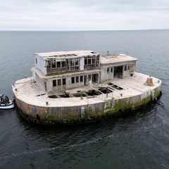 Die ehemalige Militärstation Ostervilm im Greifswalder Bodden vor Rügen
