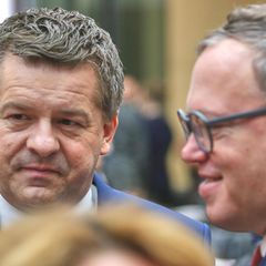 Die CDU-Ministerpräsidenten von Sachsen-Anhalt und Thüringen: Sven Schulze (l.) und Mario Voigt