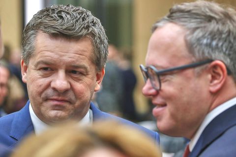 Die CDU-Ministerpräsidenten von Sachsen-Anhalt und Thüringen: Sven Schulze (l.) und Mario Voigt