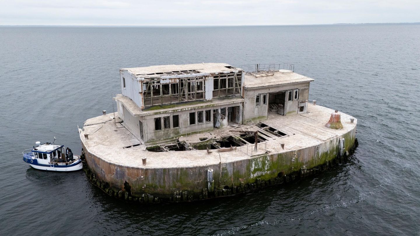 Die ehemalige Militärstation Ostervilm im Greifswalder Bodden vor Rügen