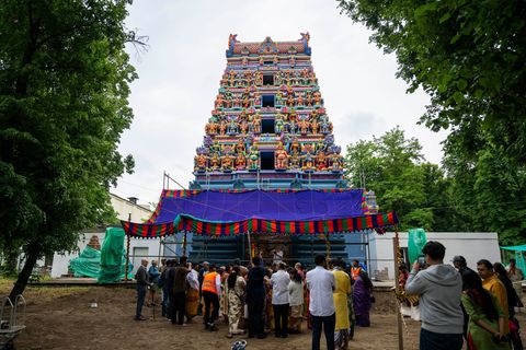 Hindu-Tempel in Berlin Neukölln eröffnet nach über zwei Jahrzehnten. Foto: Christophe Gateau/dpa