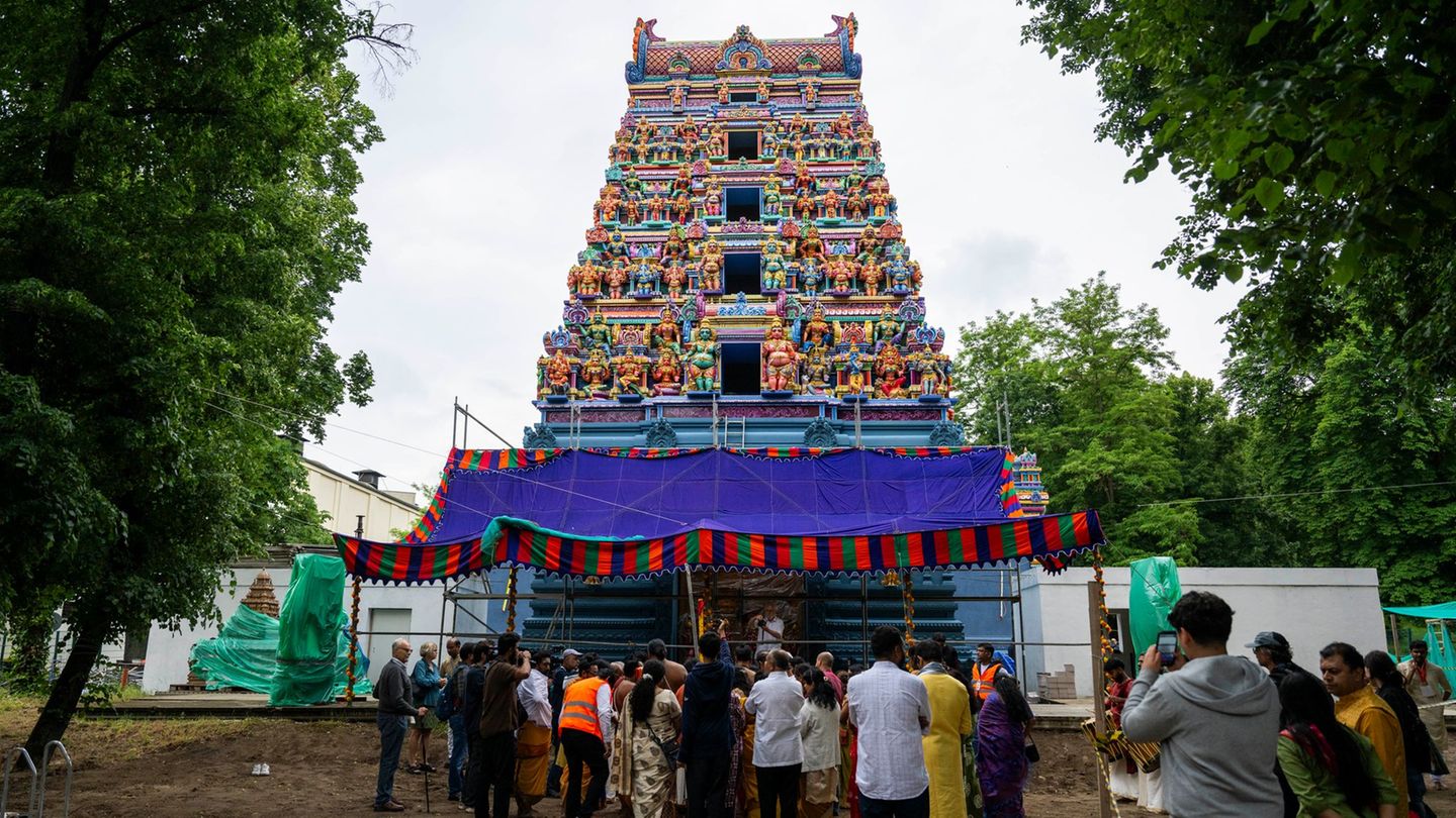Hindu-Tempel in Berlin Neukölln eröffnet nach über zwei Jahrzehnten. Foto: Christophe Gateau/dpa