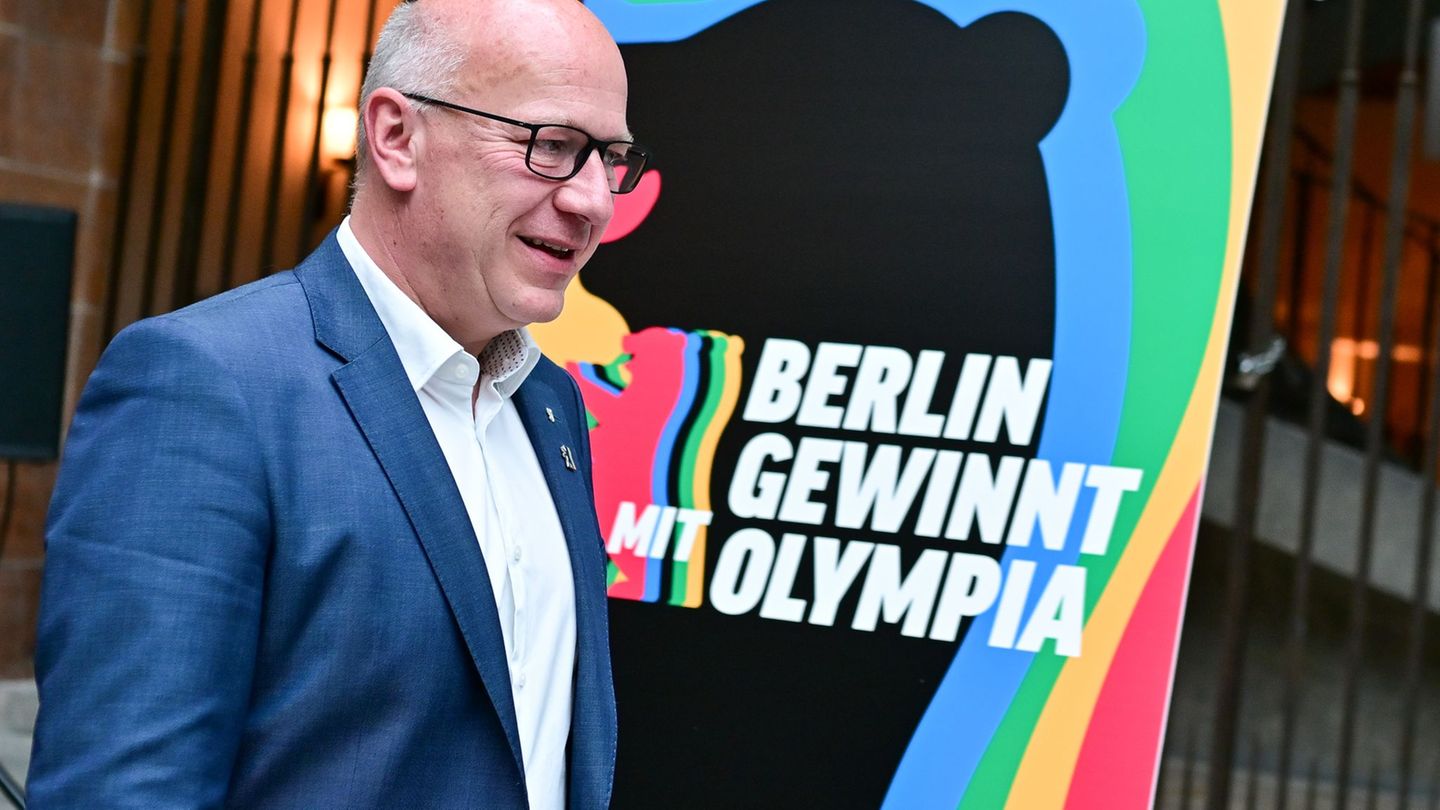 Berlins Regierender Bürgermeister Kai Wegner (CDU) wirbt für Olympia in Berlin. Foto: Sebastian Christoph Gollnow/dpa