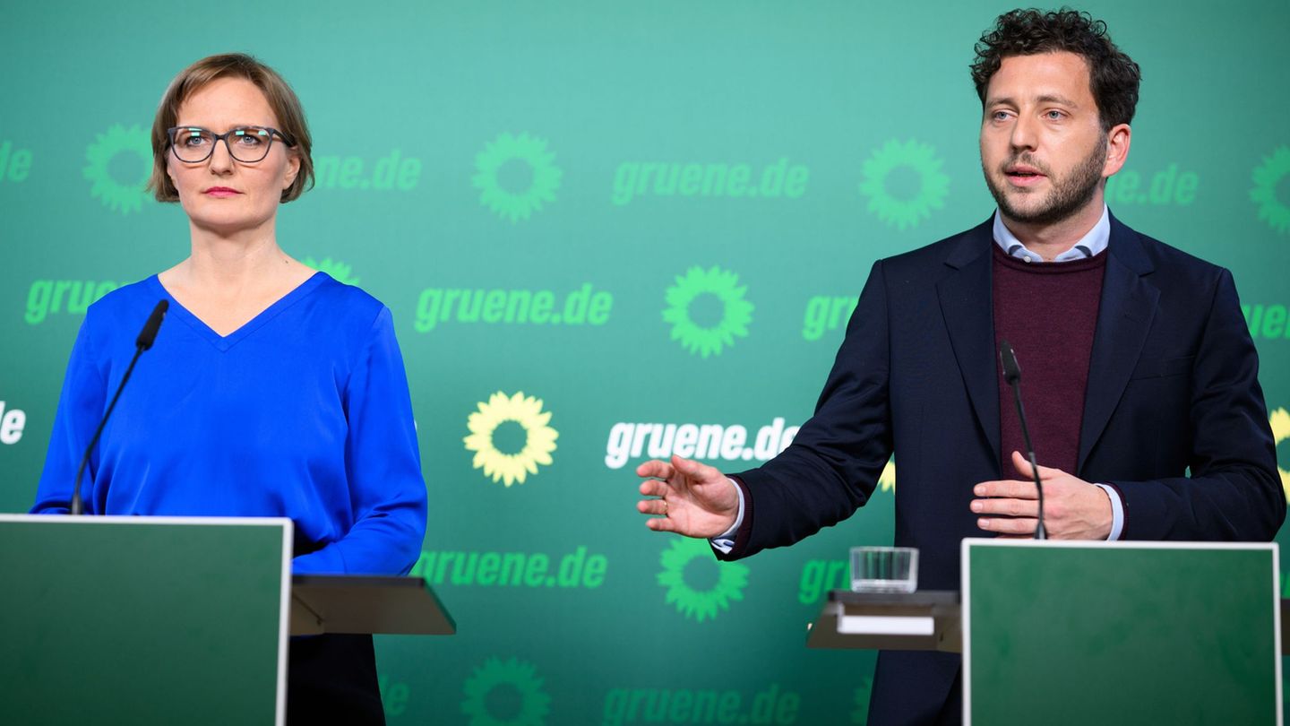 Franziska Brantner und Felix Banaszak, die Bundesvorsitzenden von Bündnis 90/Die Grünen. (Archivbild) Foto: Bernd von Jutrczenka