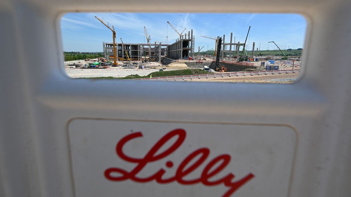 An dem neuen Lilly-Standort in Alzey laufen die Bauarbeiten schon seit Längerem. (Archivbild) Foto: Arne Dedert/dpa