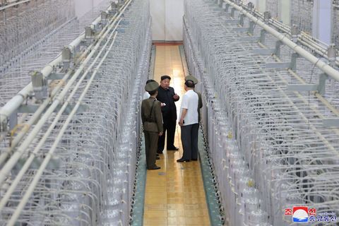 Nordkoreas Machthaber Kim lässt sich gern vor eindrucksvollen Kulissen fotografieren. (Archivfoto) Foto: Uncredited/KCNA/KNS/dpa