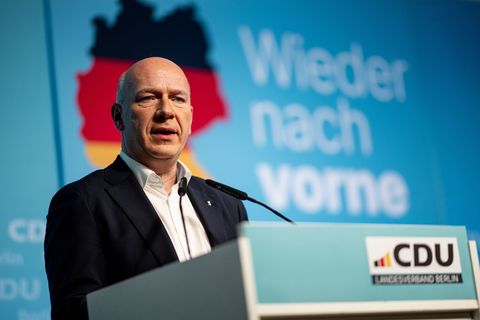 Die Berliner CDU unter dem Regierenden Bürgermeister Kai Wegner hat ihr Wahlprogramm vorgelegt. (Archivbild) Foto: Fabian Sommer