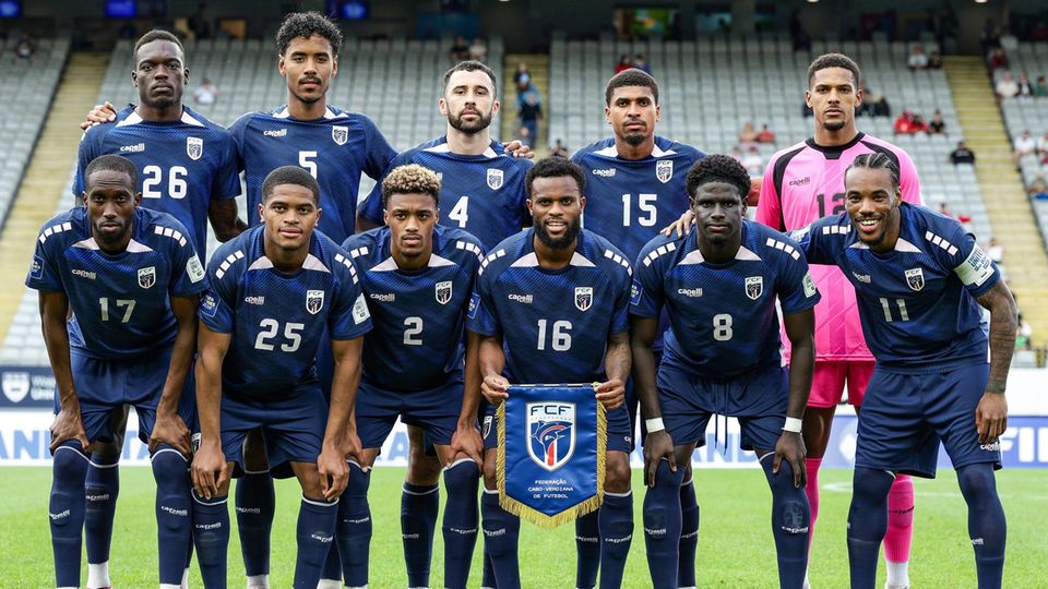 Die kapverdische Nationalmannschaft vor dem Testspiel gegen Finnland Ende März 2026