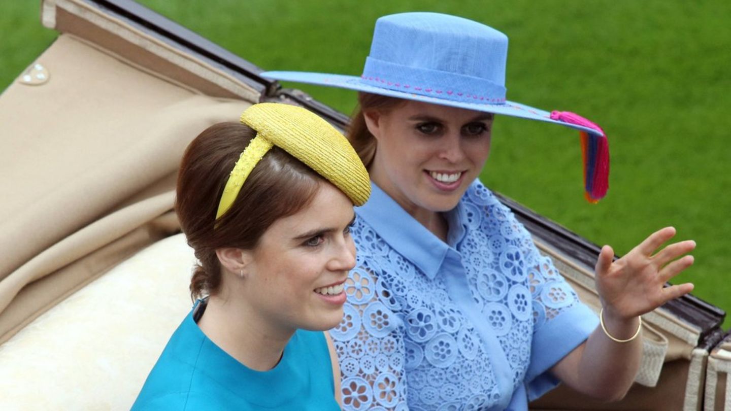 Prinzessin Eugenie (li.) und Schwester Beatrice beim Ascot Pferderennen 2019.