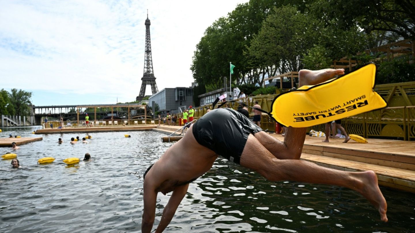 Schwimmer in der Seine