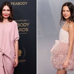 Blush Pink erobert seit einiger Zeit die Mode: Die Schauspielerin Karolina Wydra und die Sängerin Olivia Rodrigo trugen die Fa