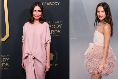 Blush Pink erobert seit einiger Zeit die Mode: Die Schauspielerin Karolina Wydra und die Sängerin Olivia Rodrigo trugen die Fa