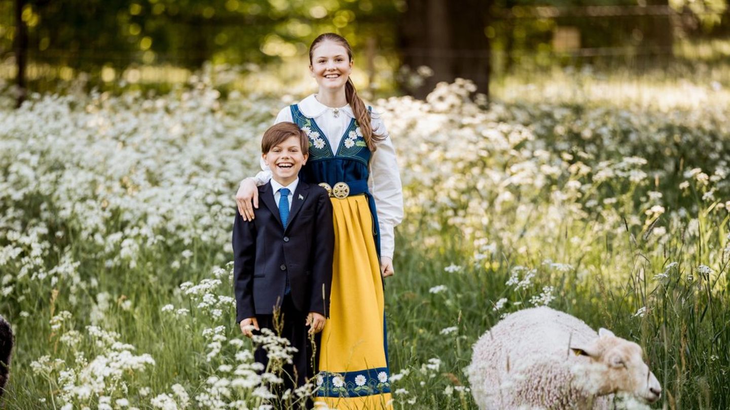 Prinzessin Estelle und Prinz Oscar in der Umgebung von Schloss Haga