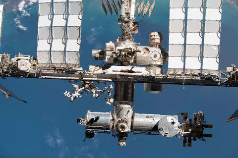 Raumstation ISS Aufsicht im All