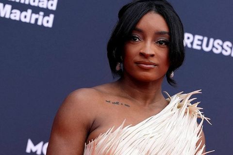 Simone Biles bei einem Auftritt in Madrid.