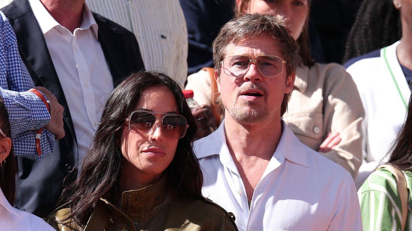 French Open in Paris: Brad Pitt und seine Freundin Ines de Ramon beim Damenfinale