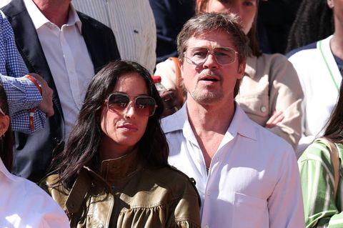 Brad Pitt und Ines de Ramon auf der Tribüne bei den French Open