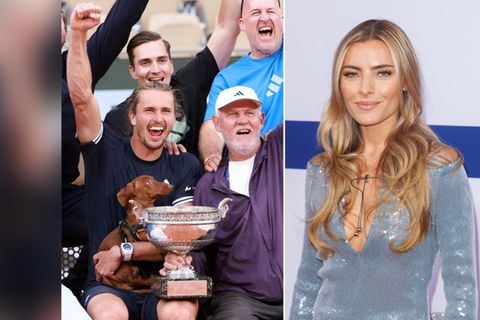 Alexander Zverev feierte zunächst unter anderem mit Dackel Mishka den Sieg, Partnerin Sophia Thomalla reiste später zu ihm nac