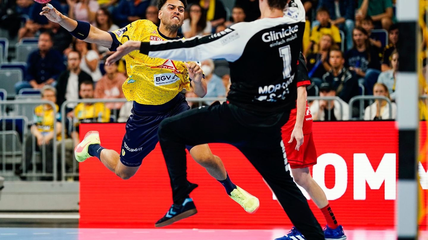Philipp Ahouansou (l) stammt aus der Jugend der Rhein-Neckar Löwen - nun wechselt er von Wetzlar zum TVB Stuttgart. (Archivbild)