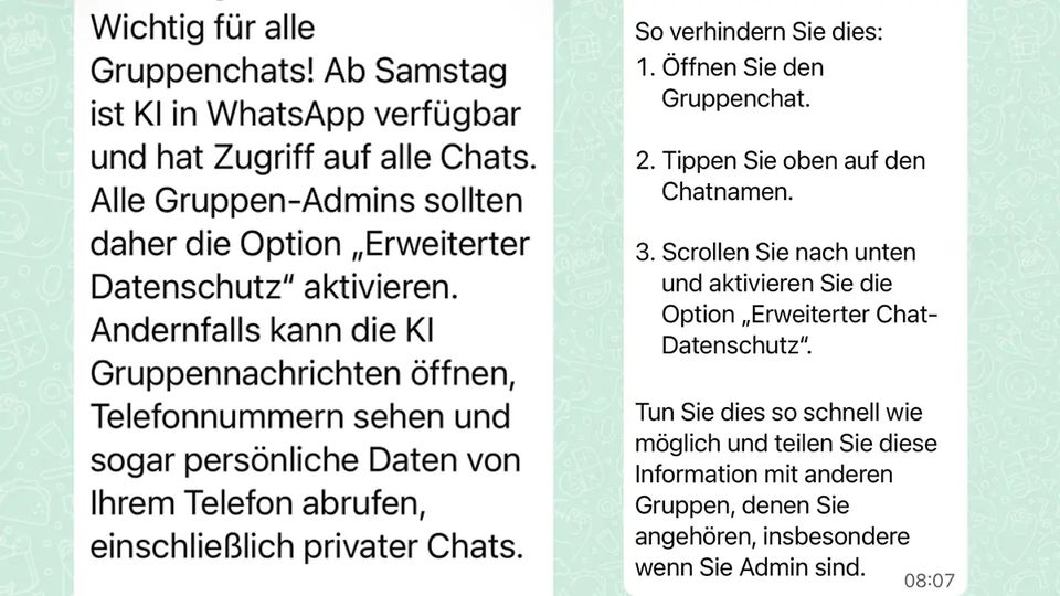WhatsApp Kettenbrief Screenshot