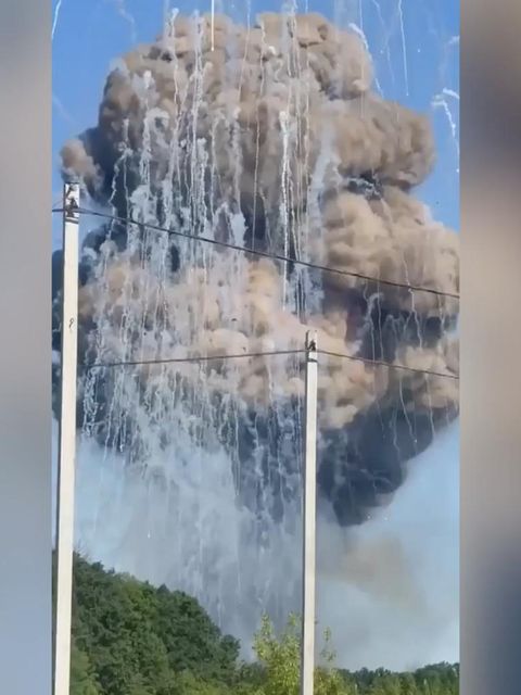 Ein Waffenlager explodiert nahe der russischen Stadt Belgorod.