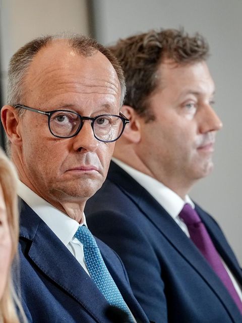 Markus Söder, Bärbel Bars, Friedrich Merz und Lars Klingbeil