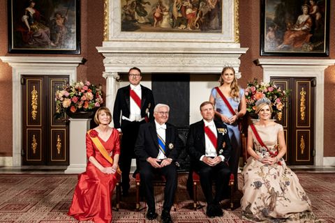 Steinmeier mit Gastgebern bei Fototermin vor Staatsbankett