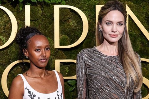 Zahara Marley Jolie und Mutter Angelina Jolie bei den Golden Globe Awards 2025.