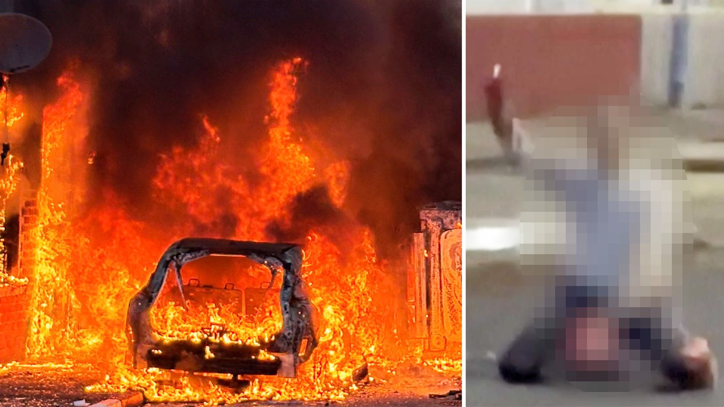 Brennende Häuser und Autos: Brutaler Messerangriff