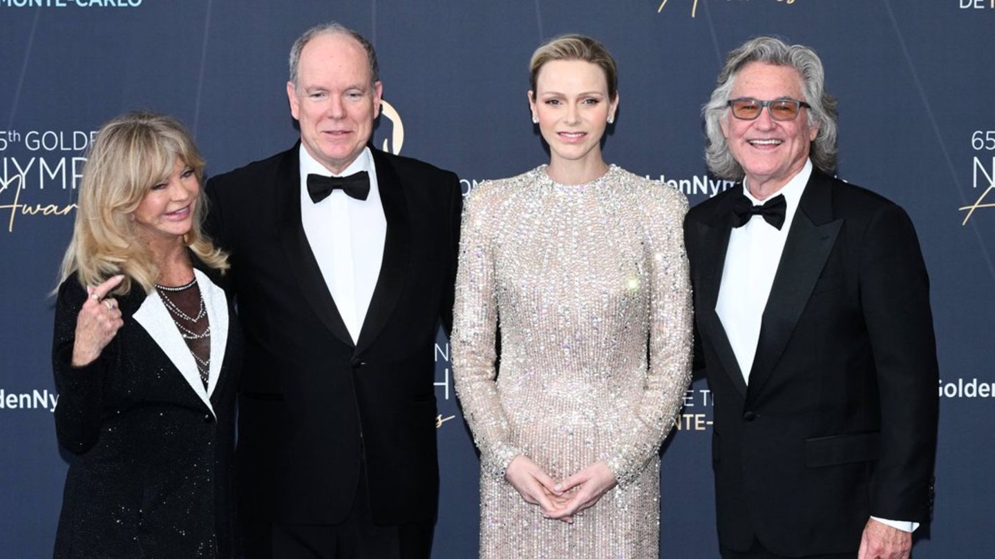 Kurt Russell und Goldie Hawn: Hollywoodstars feiern mit Monacos Fürstenpaar