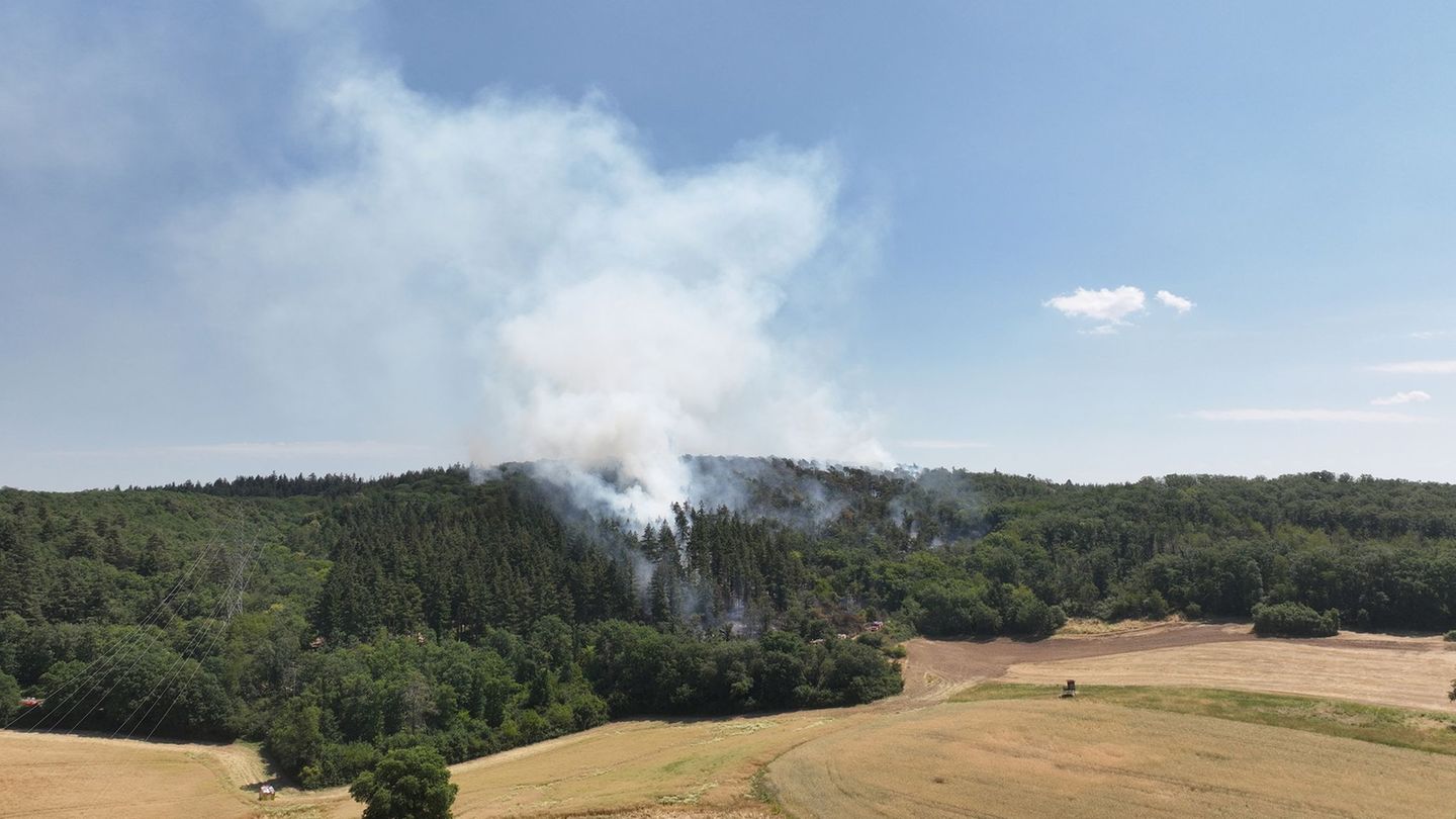 Großeinsatz: Waldbrand-Einsatz wird noch Tage dauern - Ersatz-Funkmast