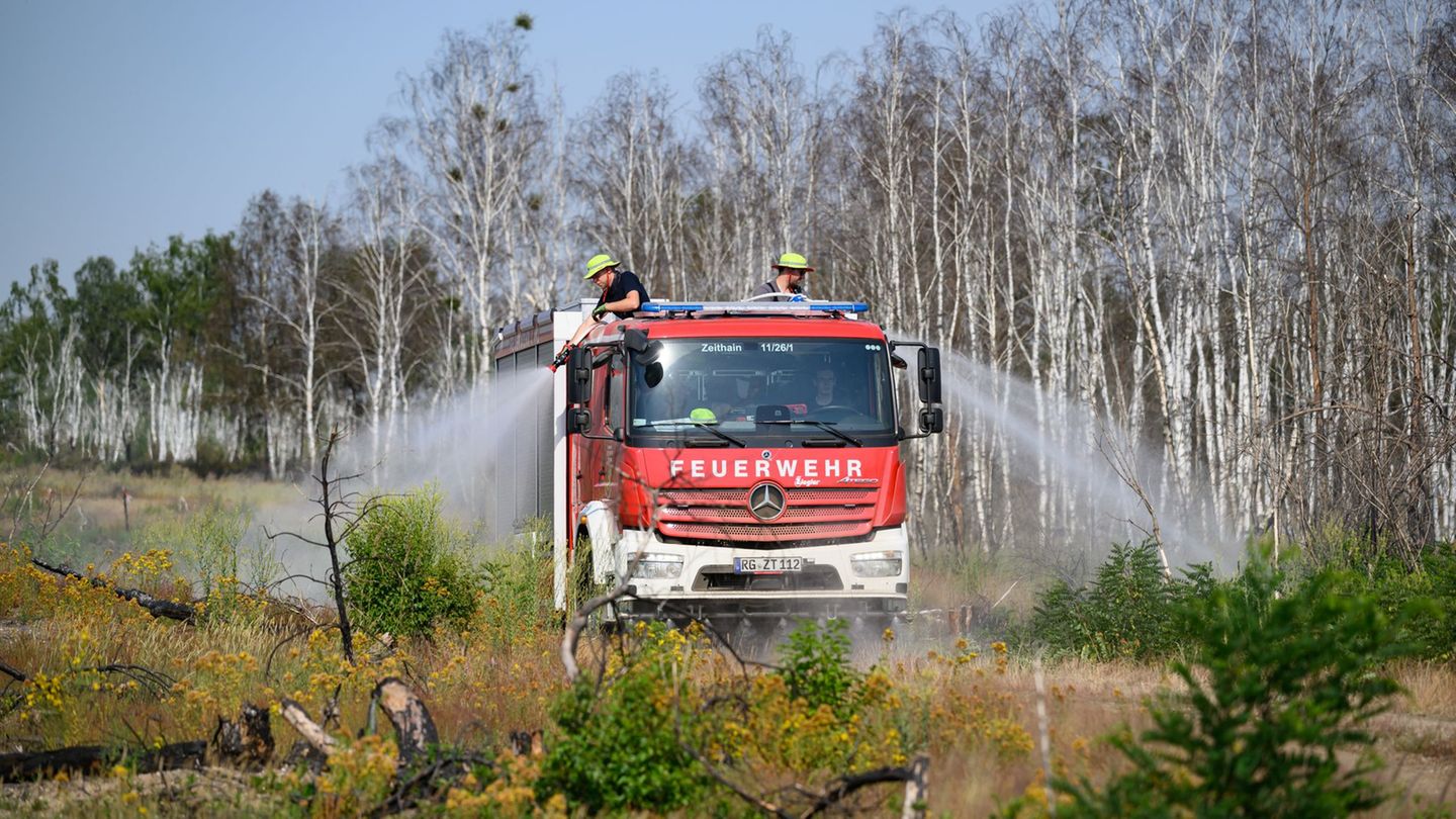 Waldbrand: Waldbrand in Gohrischheide unter Kontrolle - Regen hilft