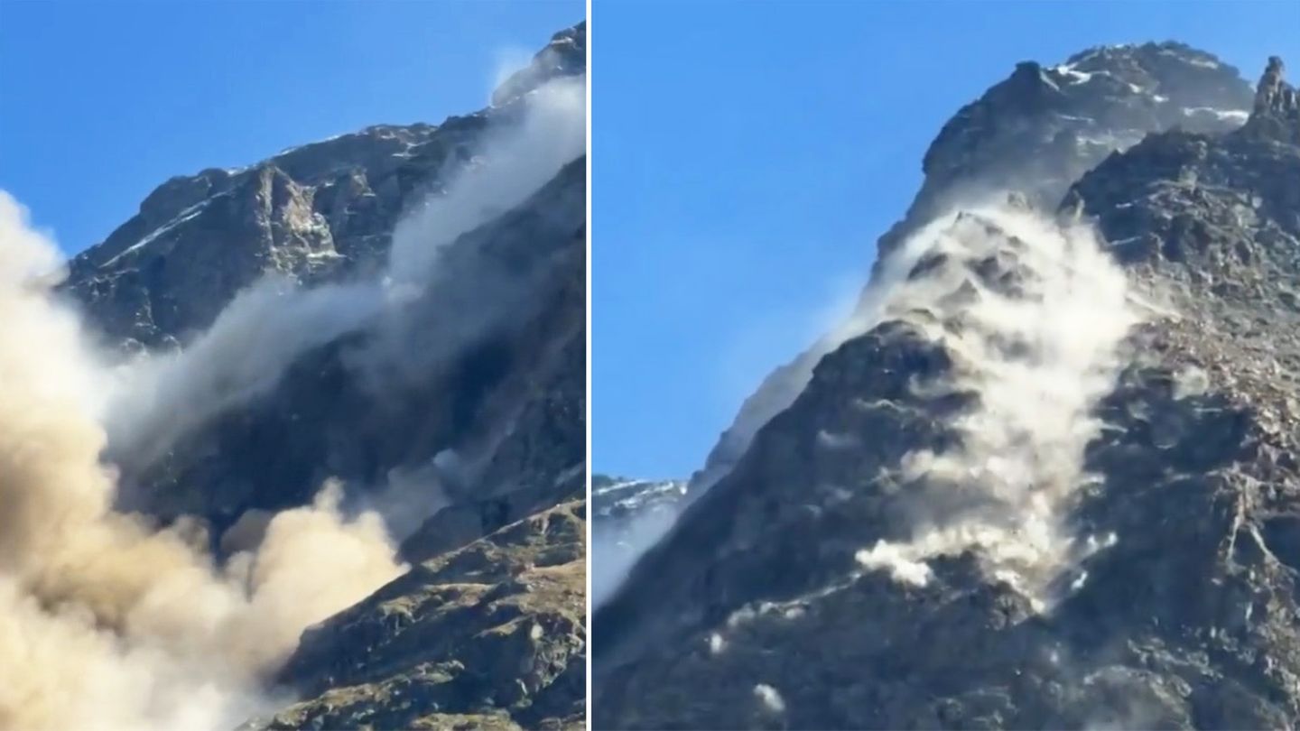 Eyewitnesses film massive rockfall in South Tyrol