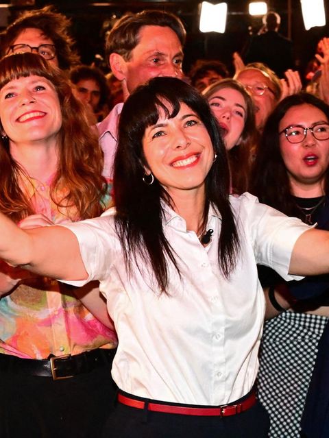 Elif Eralp auf der Linken-Wahlparty in Berlin