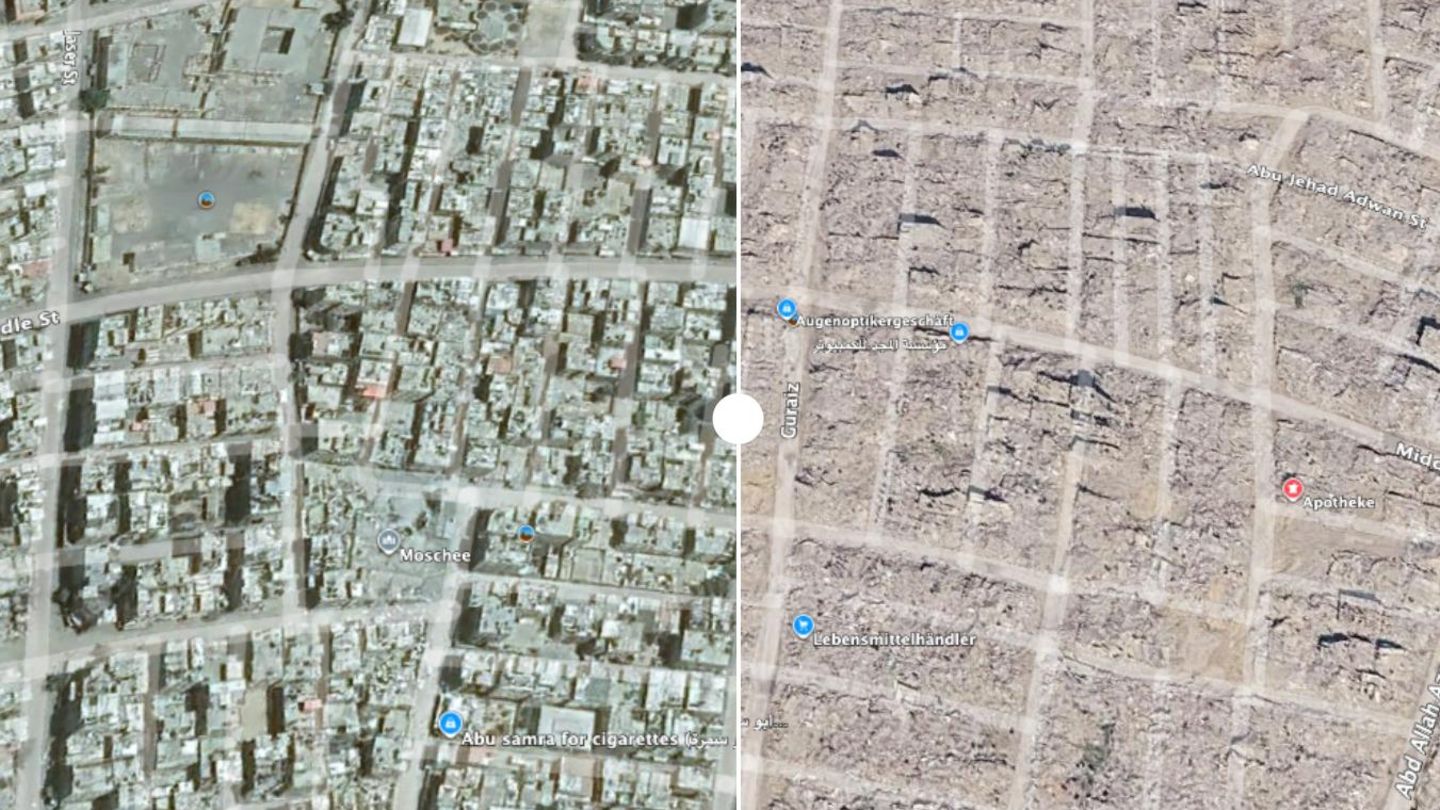 Google Maps: New satellite images show destruction in the Gaza Strip