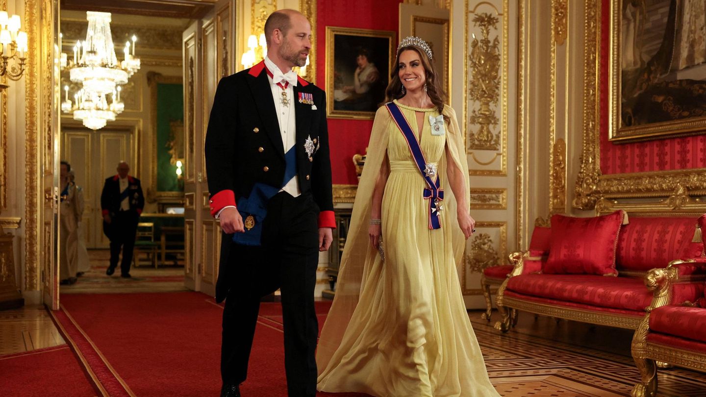 Offizieller Anlass: Prinzessin Kate zieht bei Staatsbankett alle Blicke auf sich und ihr gelbes Kleid