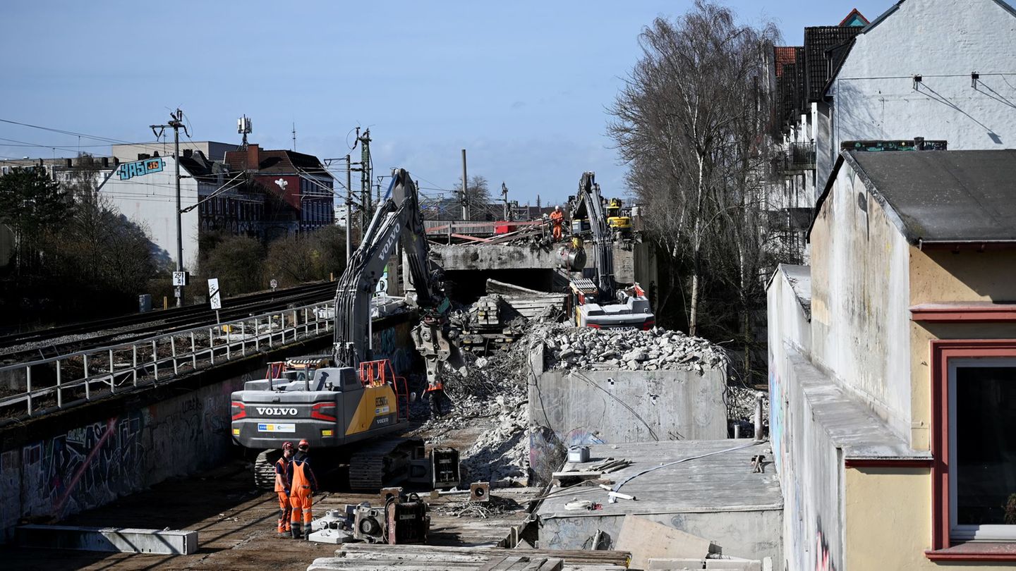 Brückeneinhub geplant: Bauarbeiten an Bahnüberführung - Holstenstraße gesperrt