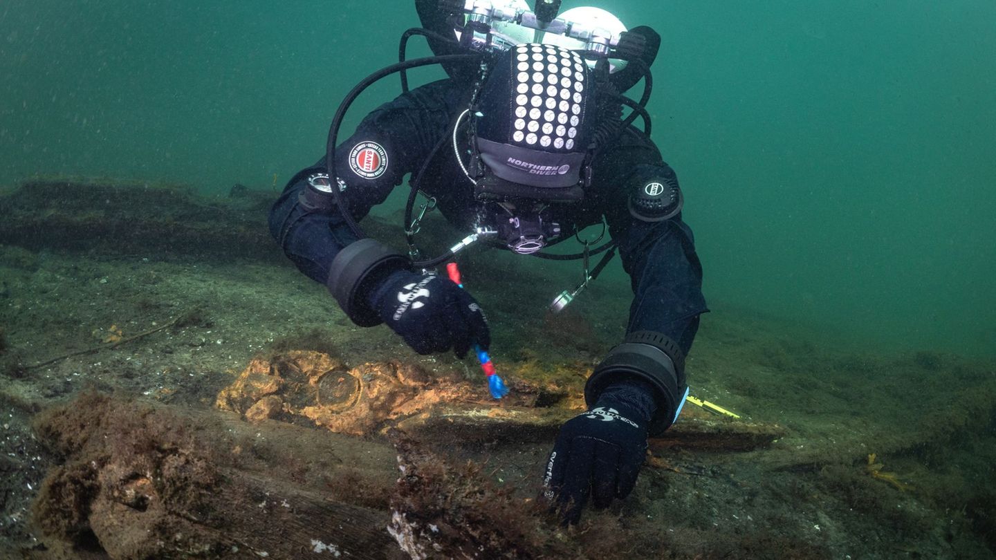 Unterwasser-Archäologie: Schiffswrack von 1495: Munitionskiste und Kettenhemd