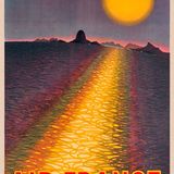 Eine Lockheed Constellation mit dem markanten Dreifach-Leitwerk folgt der Sonne über Südamerika. Diese Lithografie schuf der berühmte ungarische Künstler Victor Vaserely 1948 für Air France.