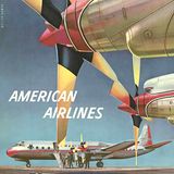 American Airlines warb 1959 mit einem Plakat von Walter Bomar für Flüge mit einem ganz bestimmten Flugzeugtyp: Die viermotorige Lockheed Electra besaß im Gegensatz zu den herkömmlichen Propellermaschinen keinen Kolbenantrieb, sondern bereits moderne Gasturbinen.