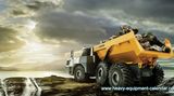 Ein Monster-Kofferraum: 26 Kubikmeter und 40 Tonnen Nutzlast nimmt der der Liebherr Dumper TA 240 mit auf die Reise. Hier genießt der Gigant die Abendstimmung in den schottischen Highlands.