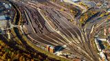 Die Stadt, in der 1835 der Eisenbahnverkehr in Deutschland mit der Lokomotive "Adler" begann: Nürnbergs Rangierbahnhof liegt nicht außerhalb, sondern zentral in der Innenstadt.