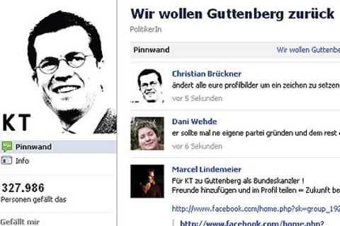 Immer mehr Menschen fordern bei Facebook die Rückkehr Karl-Theodor zu Guttenbergs in die Politik