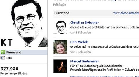 Immer mehr Menschen fordern bei Facebook die Rückkehr Karl-Theodor zu Guttenbergs in die Politik