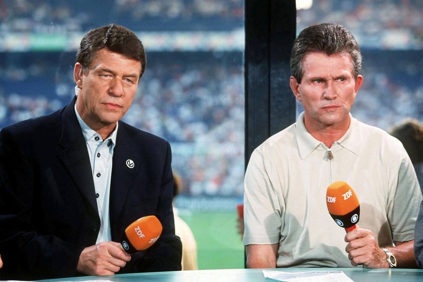 Zwei große Trainer unter sich: Otto Rehhagel und Jupp Heynckes am Rande der EM 2000 als TV-Experten.