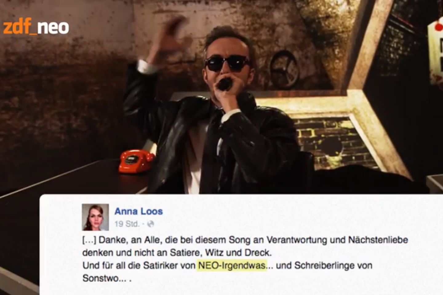 Auch Anna Loos äußerte sich auf Facebook negativ zu Jan Böhmermanns Video-Rant